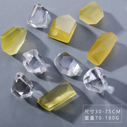 天然水晶原石矿石标本不规则水晶块黄水晶白水晶摆件碎石消磁石