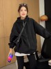 韩版设计感黑色工装连帽短款冲锋衣外套女2024春季休闲宽松上衣潮