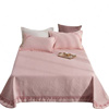 全棉床盖单件夹棉绗缝床罩三件套纯棉，欧式床裙18m米炕垫纯色床单