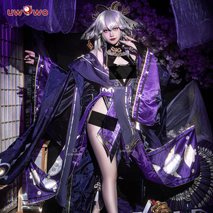Uwowo原神 八重神子 黑八重和服cosplay服装女日系紫色巫女服