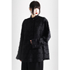 APOZi collection迷藏系列立领须边黑色衬衫设计感小众复古衬衣女