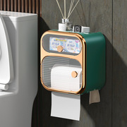 卫生间纸巾盒免打孔防水厕所，抽纸卷纸盒，壁挂式双层置物架手纸盒子
