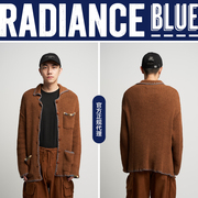 storymfg春夏植物染纱线，手工针织开衫，男radiance-blue
