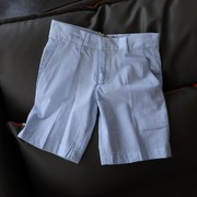 童装 2-12岁男童纯棉腰部可调节条纹休闲西装短裤