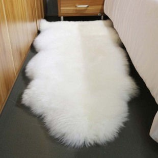 澳洲纯羊毛地毯客厅地毯，卧室床边毯整张羊皮沙发垫，飘窗垫定制白色