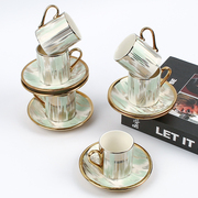 yalong北欧咖啡杯碟套装，陶瓷水杯精致马克杯，下午茶复古杯碟礼物
