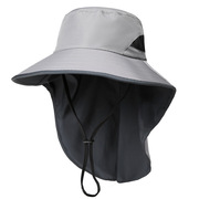 2023男夏季户外钓鱼帽子，男士防晒帽遮脸防紫外线，太阳大檐渔夫帽