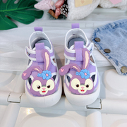 儿童紫色帆布鞋，夏季薄款2024女童镂空网面女孩幼儿园室内鞋女
