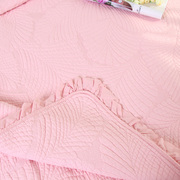 床品韩式纯色绣花全棉绗缝床盖三件套纯棉加厚床单春秋薄被