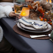 lexington桌布纯棉牛津纺条纹，长方形茶几餐桌布艺