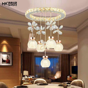 餐厅灯吊灯三头现代简约创意个性餐桌灯LED饭厅家用客厅水晶灯