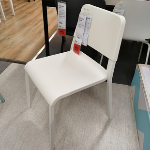 ikea宜家餐椅帝奥多斯，可叠放书桌椅工作餐厅，咖啡休闲凳子靠背塑料