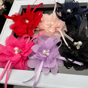 7cm大紫色发饰花朵布贴，手工diy婚纱，鞋帽衣服装饰饰品辅料补丁贴花