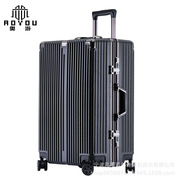 旅行箱十大品牌铝框商务行李箱男万向轮24寸ABS+PC旅行拉杆箱包20