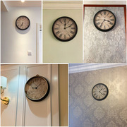 客厅挂钟时尚钟表大气欧式家用钟饰复古静音美式时钟挂墙怀旧老式