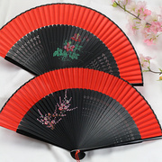 中国风红色手绘扇子女式古风，汉服折扇6寸古典随身便携折叠舞蹈扇
