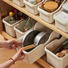 厨房收纳盒锅盖架置物架，塑料锅具收纳架，橱柜收纳盒储物架子带滑轮