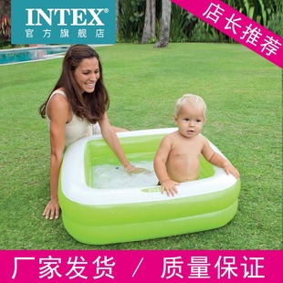 INTEX儿童游泳池充气家庭婴儿家用宝宝软底小号戏水浴盆洗澡水池