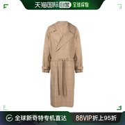 香港直邮Lemaire 女士 格纹双排扣羊毛大衣 CO1012LF1037