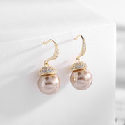 装饰耳环时尚女气质，韩国简约珍珠，耳环锆石复古耳坠个性耳钩