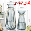 两件套北欧玻璃花瓶透明水养富贵竹百合客厅干鲜花插花瓶摆件