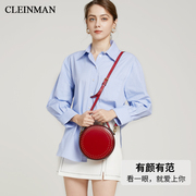 cleinman克兰曼复古牛皮包包，女斜挎包夏季小众高级感单肩包