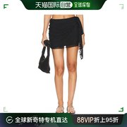 香港直邮潮奢 GOOD AMERICAN 女士 网纱侧束带迷你半身裙 GSW0960