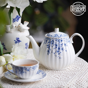 欧式下午茶具青花咖啡杯，高档精致复古杯碟，套装英式咖啡壶茶壶茶杯