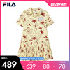 FILA x MIHARA斐乐连衣裙女2022夏季时尚休闲宽松百褶连衣裙