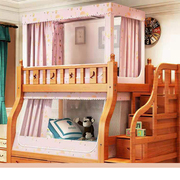 床帘蚊帐子母床梯形下铺1.2m1.5儿童上下高低床1.1m1.3家用1.8米