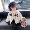 女童洋气毛毛衣(毛毛衣)外套，秋冬2023韩版小童，加厚保暖上衣宝宝衣服潮