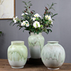 简约新中式手工陶瓷花瓶，艺术流釉陶罐水养，插花客厅奶油风装饰摆件