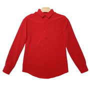 大红色衬衫男本命年2023春季商务，休闲长袖衬衫，修身新郎结婚寸