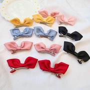 韩版儿童发夹可爱立体兔耳朵，蝴蝶结发卡女童宝宝刘海夹侧边夹对夹