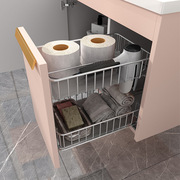 不锈钢浴室柜组合陶瓷一体盆挂墙式奶油风洗手台卫浴柜洗漱盆