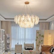 法式客厅灯玻璃珍珠吊灯简约现代浪漫轻奢婚房卧室灯饰中山灯具