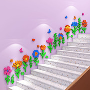 幼儿园楼梯墙面装饰环创主题墙，成品神器亚克力，3d立体踢脚线墙贴纸