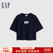 Gap女装秋季LOGO学院风运动短袖T恤时尚休闲短款上衣857731