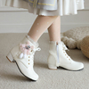 可爱少女短靴秋冬甜美低跟马丁靴女靴子，粗跟学生公主女鞋