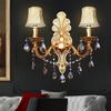 欧美式水晶壁灯卧室客厅走廊法式LED墙壁灯轻奢复古双头蜡烛壁灯