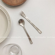 日式不锈钢网红雪糕勺高级创意咖啡勺甜品叉汤勺，西餐意粉水果叉