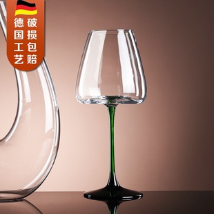 水晶玻璃勃艮第红酒杯套装大号，葡萄酒杯彩杆高脚杯家用醒酒器杯架