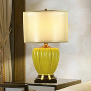 美式轻奢陶瓷台灯欧式奢华大气简约别墅客厅书房卧室床头台灯黄色