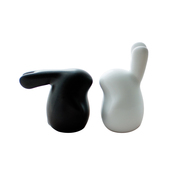 陶瓷可爱黑白兔子创意家居动物摆设桌面摆件 中秋节情侣礼物一对