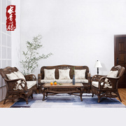 长青藤藤艺沙发茶几五件套组合藤编，实木客厅单人双人三人藤椅沙发