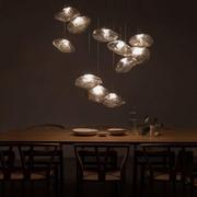 北欧简约客厅玻璃艺术吊灯，创意个性餐厅吧台，别墅样板间展厅楼梯d