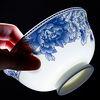 餐具吃饭碗单个家用景德镇青花瓷碗套装陶瓷个性中国风碗高脚面碗