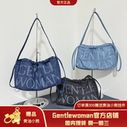 正品泰国Gentlewoman潮小众牛仔托特通勤腋下单肩饺子包