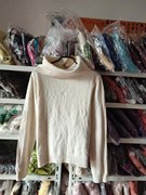 乳白色高领，大批领韩版修身羊绒衫兔毛打底毛衣，155-160