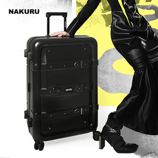 nakuru旅行箱男结实耐用24拉杆箱，万向轮复古皮箱子，高级感行李箱女
